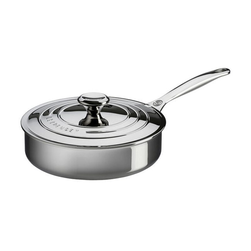 Le Creuset - 3 Qt Stainless Steel  Saut Pan with Lid