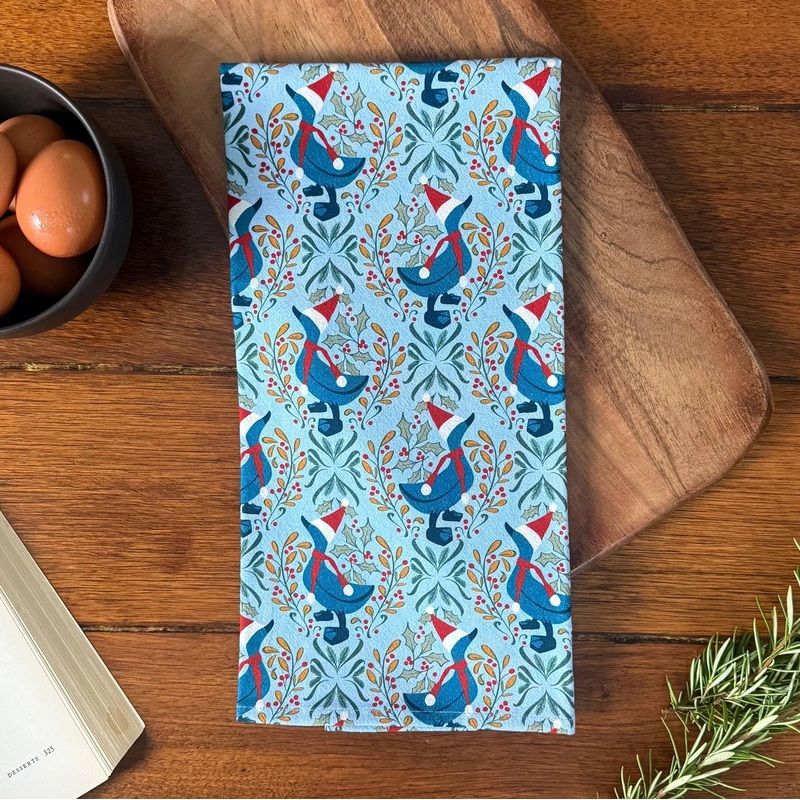 New Wing Studio - Tea Towel Duck The Halls