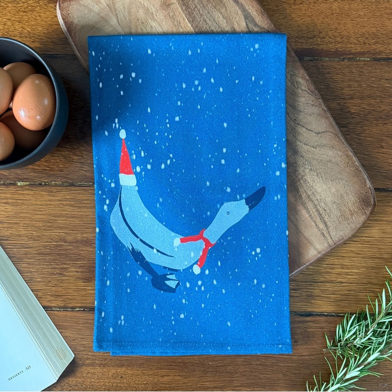 New Wing Studio - Tea Towel Lucky Duck Blue