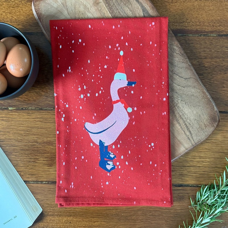 New Wing Studio - Tea Towel Peter Duck Pink