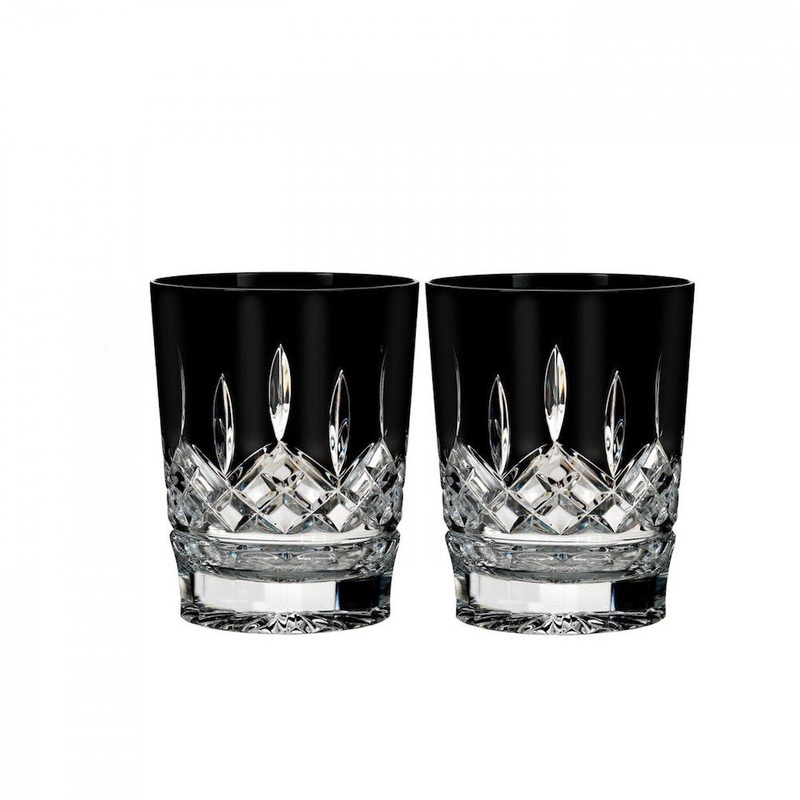 Waterford Lismore Black Set of 2 Double Old Fashioned Glasses