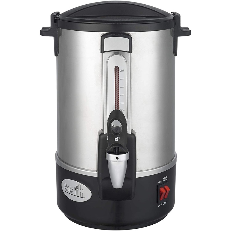 Classic Kitchen 28 Cup Capacity Hot Water Boiler Urn with New Twisloc Safety Tap