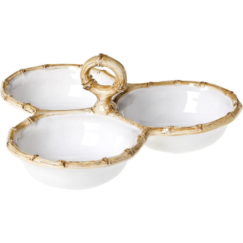 Juliska Classic Bamboo Cocktail Triple Server