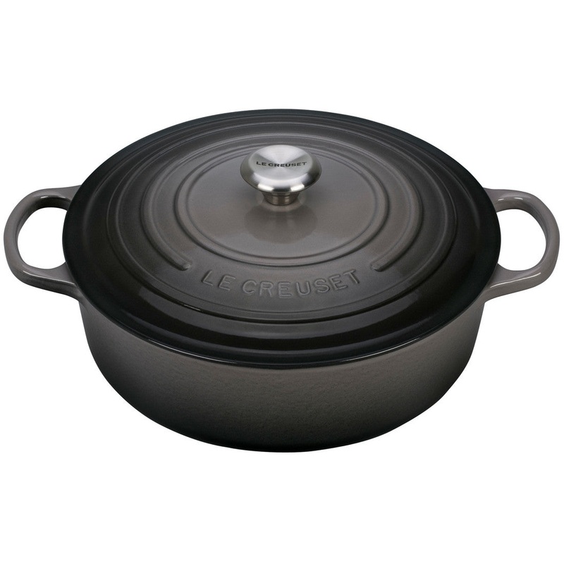 Le Creuset  Signature Enameled Cast Iron Wide Round Dutch Oven, 6.75 quart