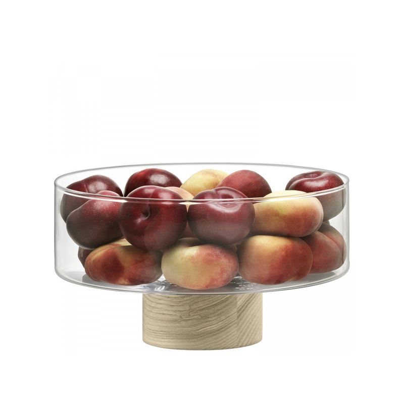 LSA International Lotta Pedestal Bowl Clear & Ash Base