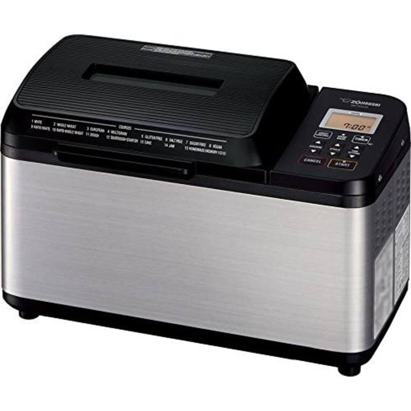 Zojirushi Home Bakery Virtuoso Plus Breadmaker, 2 lb. loaf of bread, Stainless Steel/Black