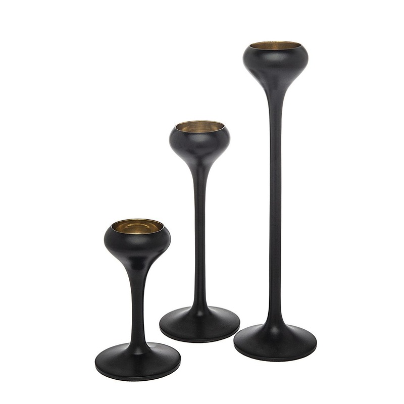 Godinger Nero D'Oro Candle Sticks Set/3
