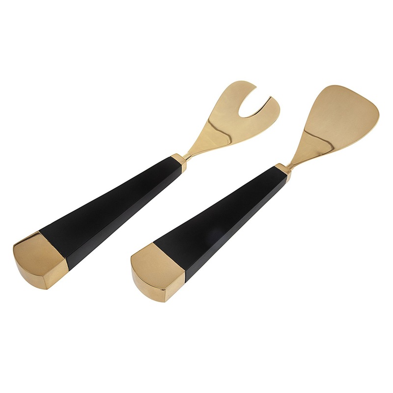 Godinger Nero D'Oro Salad Servers Set/2
