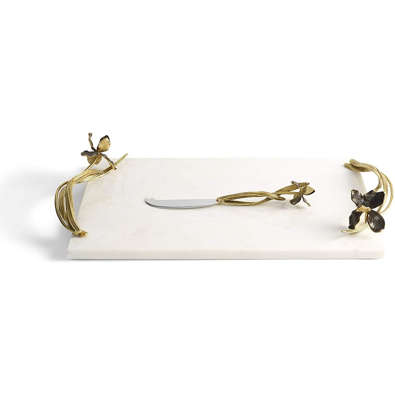 Michael Aram Black Iris Large Cheese Board W/ Knife