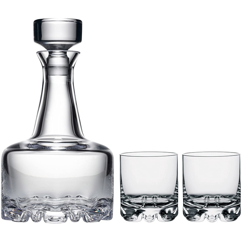 Orrefors Erik 3 Piece Set, Decanter and 2 Double Old Fashioned Glasses