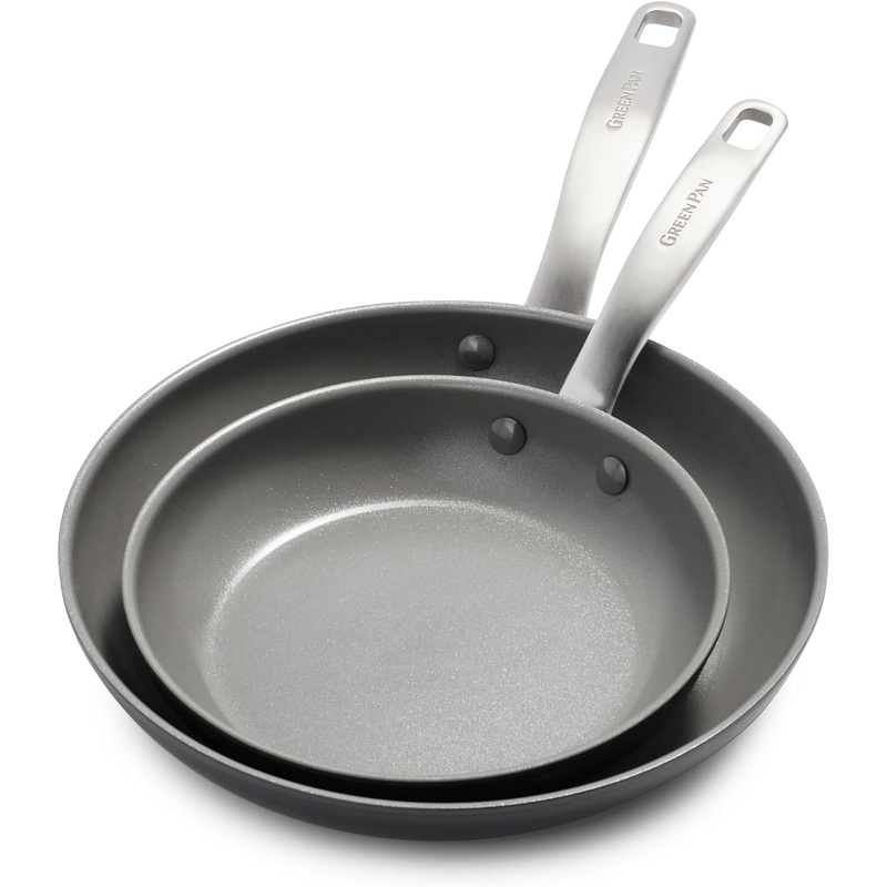 GreenPan Chatham Hard Anodized Ceramic Nonstick, 10" and 12" Frying Pan Set (PFAS Free)