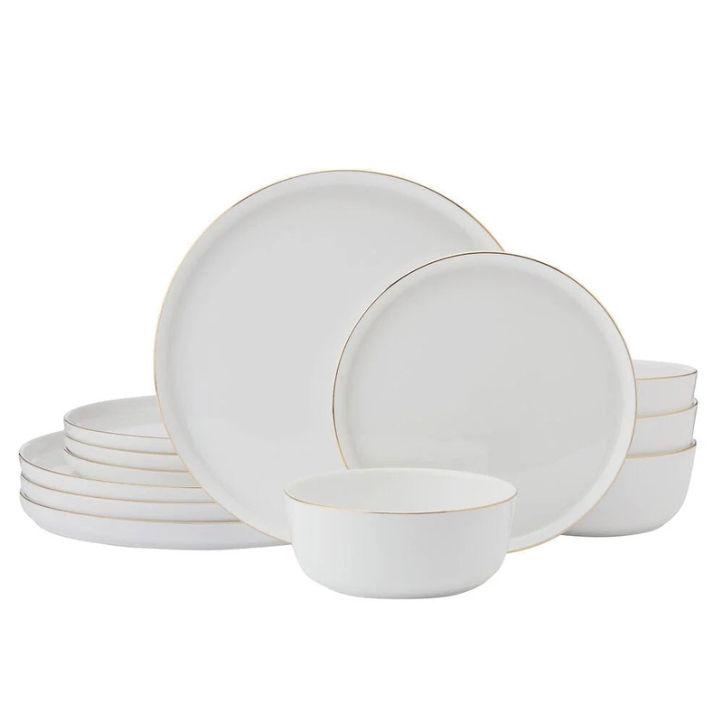 Mikasa Samantha Gold 12 Piece Dinnerware Set, Service for 4