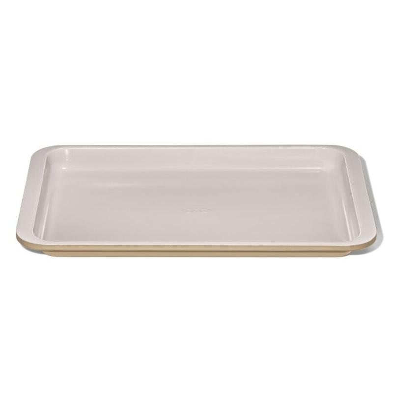 Oxo Non Stick Pro Ceramic Coated Metal Bakeware Jelly Roll Pan, Biscuit