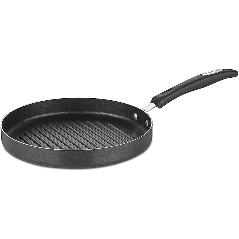 Cuisinart 2 Pack Aluminum 11" grill and griddle pan set, Black