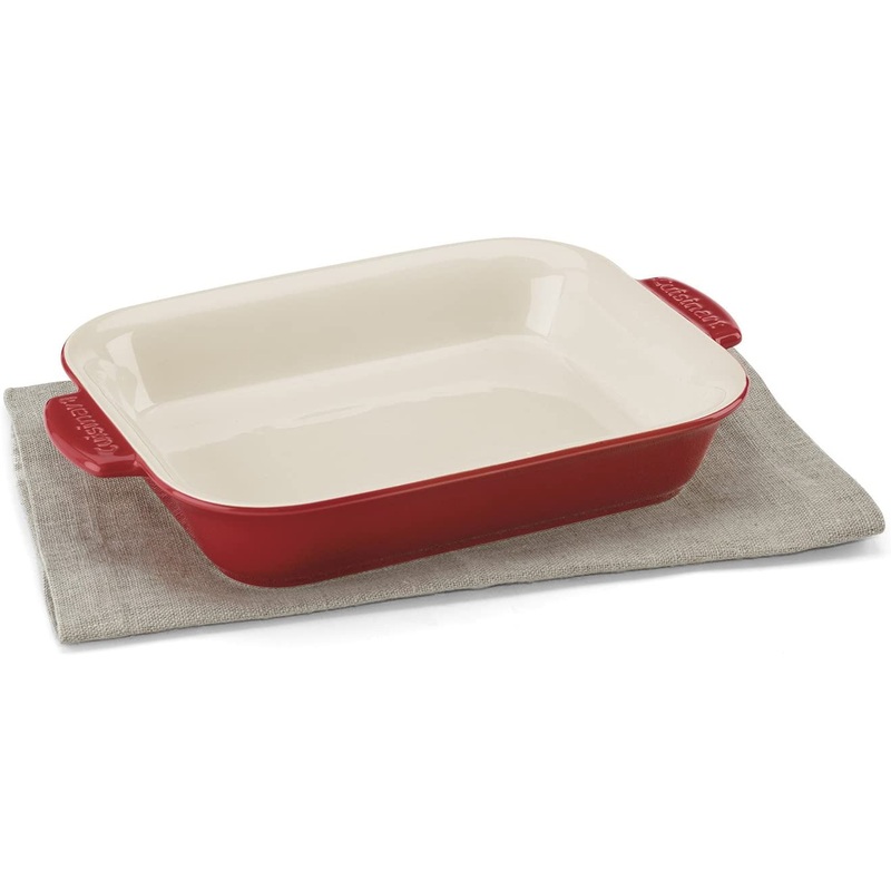 Cuisinart Chef's Classic Ceramic Bakeware-2 Quart Medium Rectangular Baker, Red