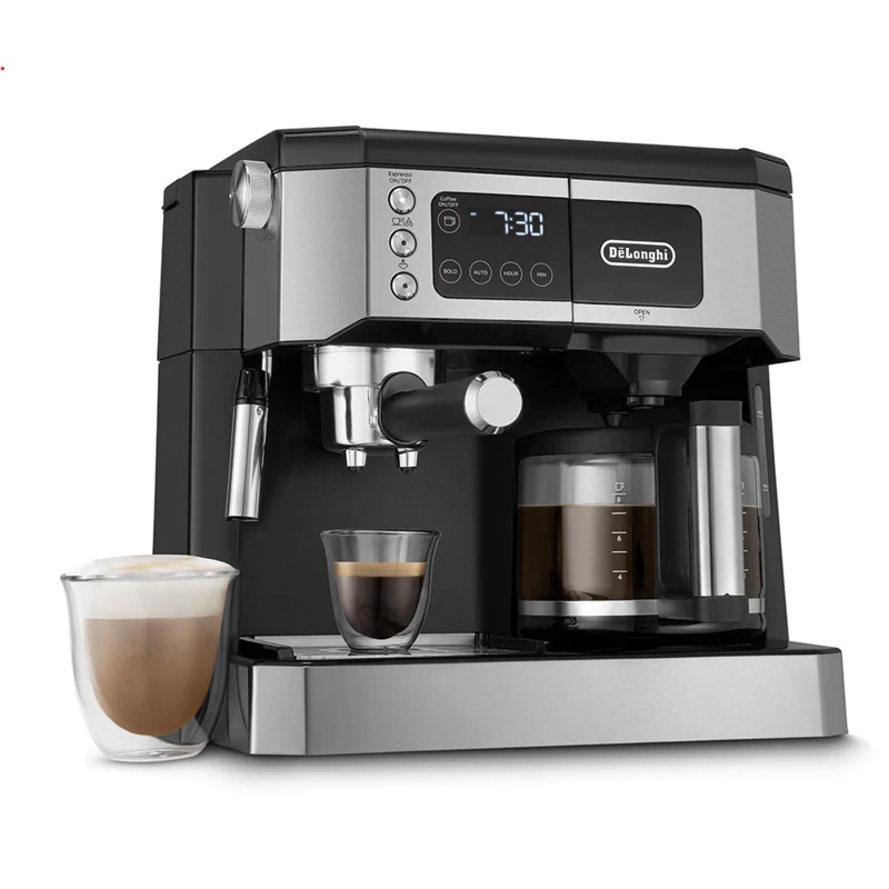 Delonghi All-in-One Coffee & Espresso Maker, Cappuccino, Latte Machine + Advanced Milk Frother - COM530M