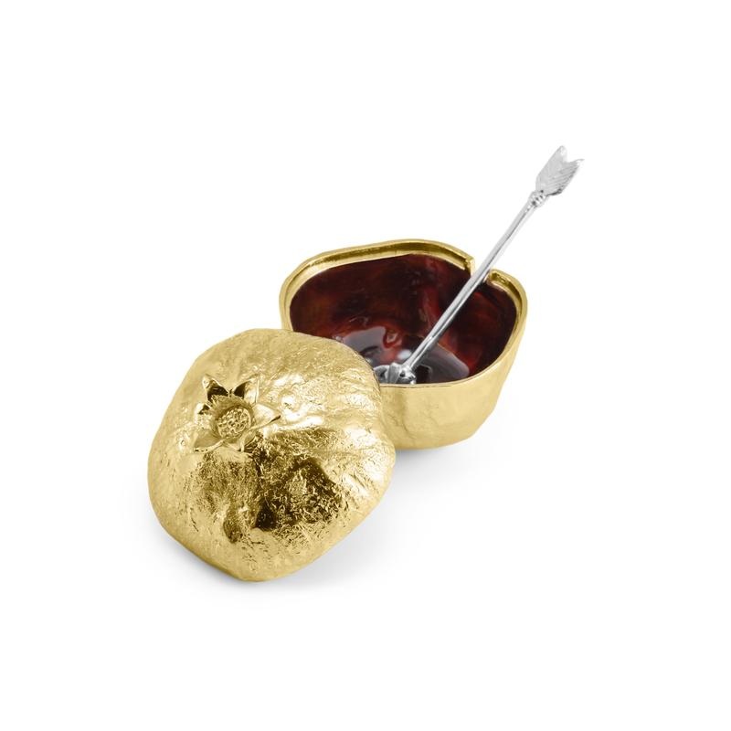 Michael Aram Pomegranate Pot with Spoon, Gold