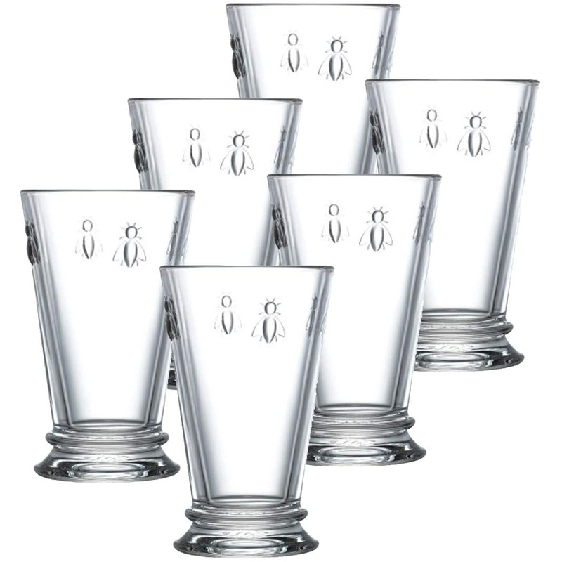 La Rochere Fine French Glassware Embossed with the iconic French Napoleon Bee Set of 6