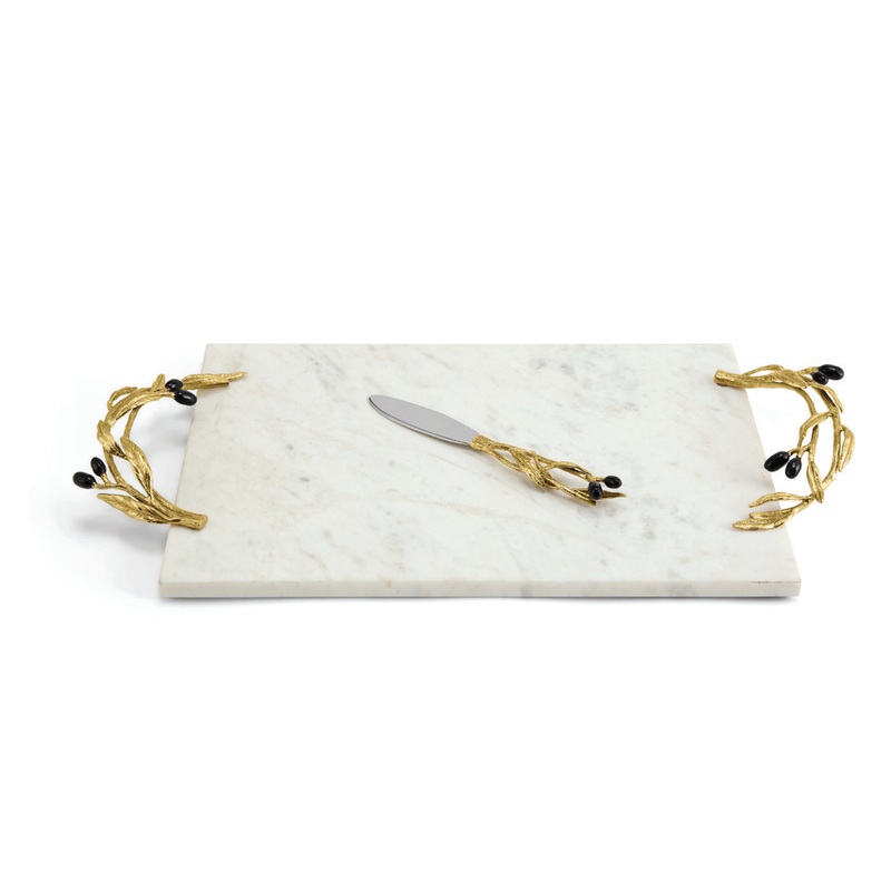 Michael Aram Olive Branch Cheese Board w/ Knife