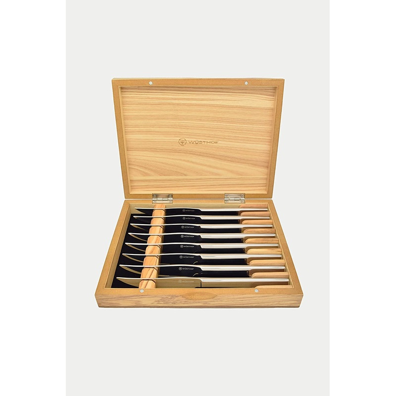 WUSTHOF Stainless 8 Pc. Mignon Steak Set in Olivewood Box