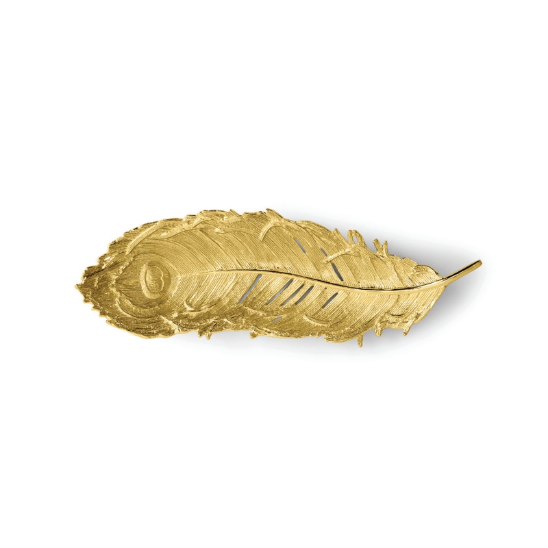 Michael Aram Plume Tray, Goldtone