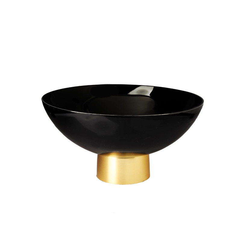 Classic Touch Glass Bowl on Gold Base