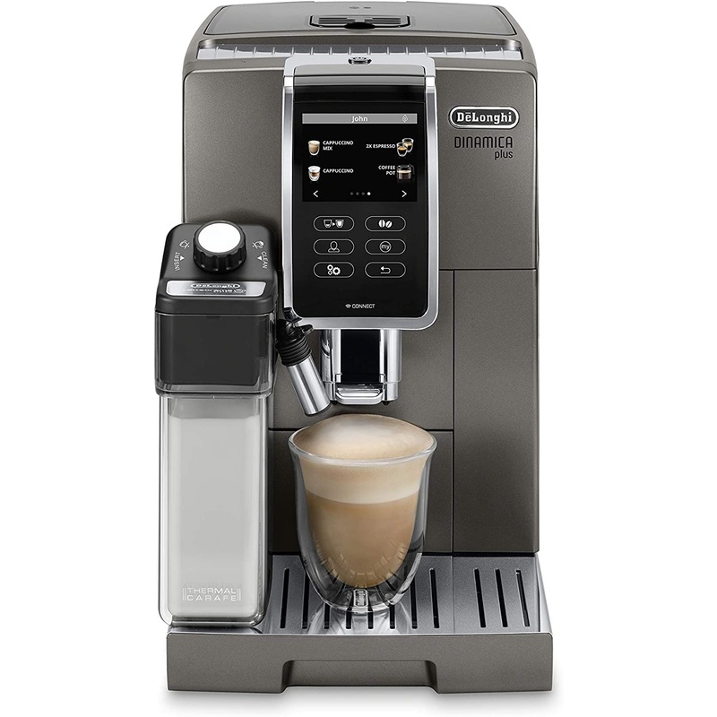 De'Longhi ECAM37095TI Dinamica Plus Fully Automatic Espresso Machine, Titanium
