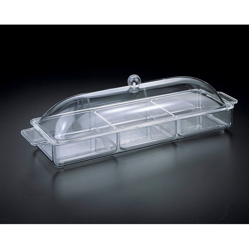 Huang Acrylic Long Cake Tray w/ Cover