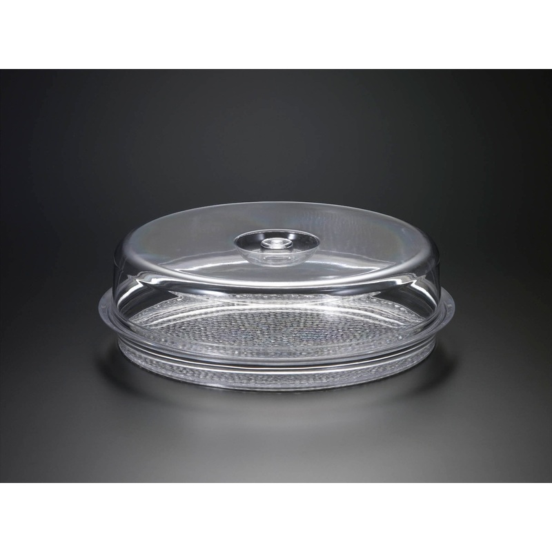 Huang Acrylic Round Cake Tray w/ Cover, 11 inch