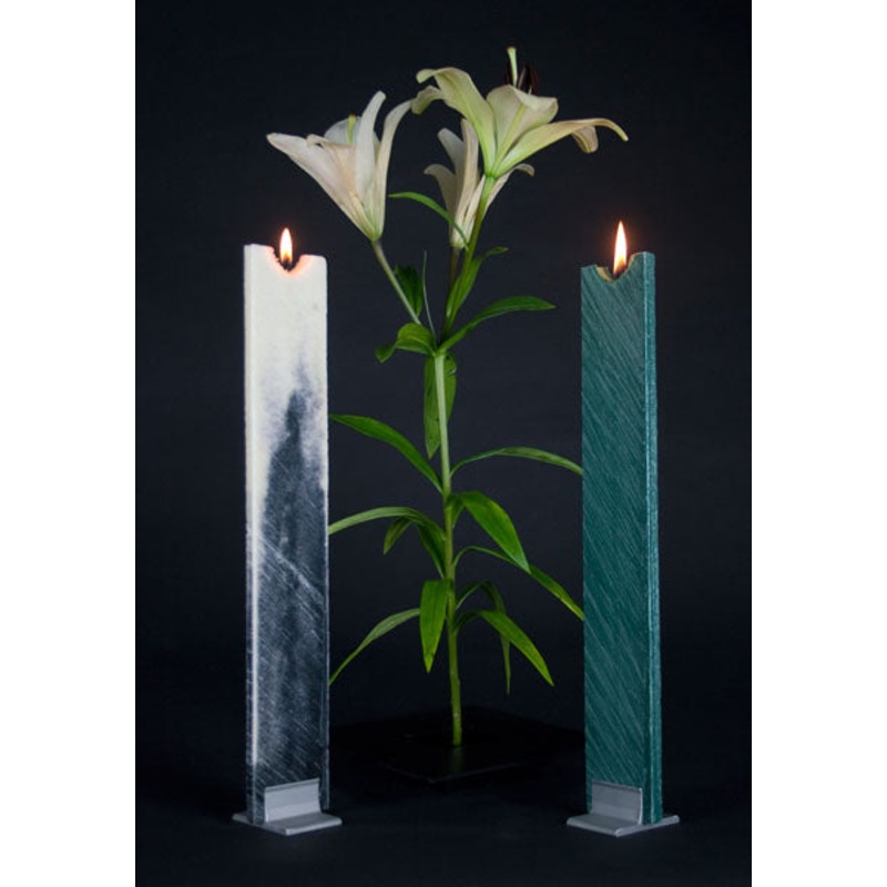 The Austrian Atelier Large Flat Taper Havdala Candle with Holder