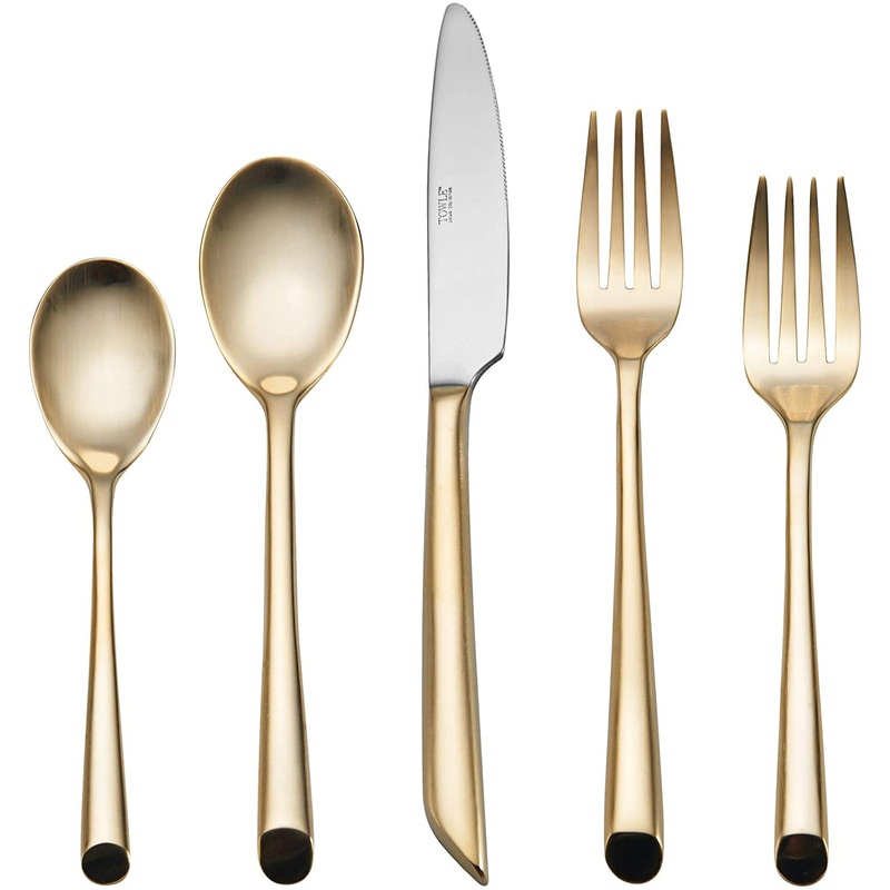 Towle Living Satin Gold Wave, 20 Piece Set Service 4 Flatware Set