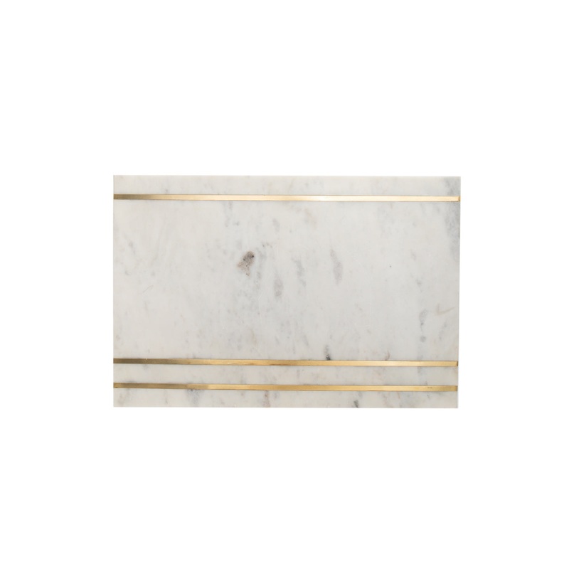 Godinger 16x12 Marble Challah Brass Line