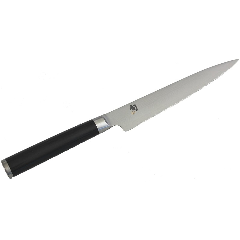 Shun Classic Knife, 6 Inch, Serrated Utility