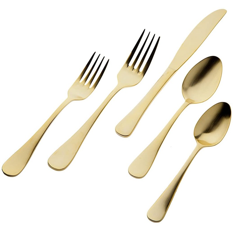 Godinger Dora Vita Goldplate 20 Piece Flatware Set, Service for 4