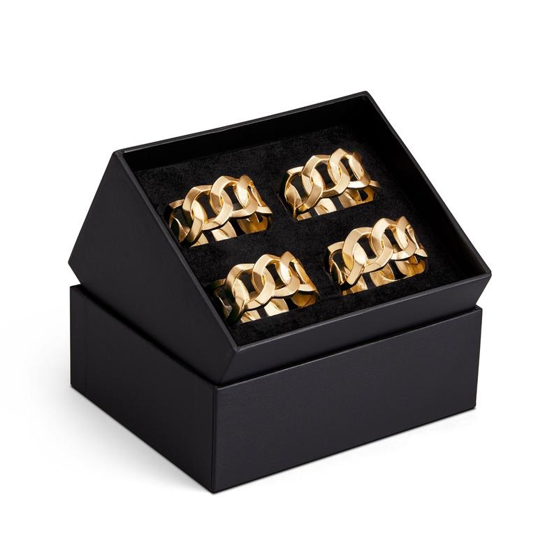 L'OBJET Cuban Link Napkin Rings, Set/4