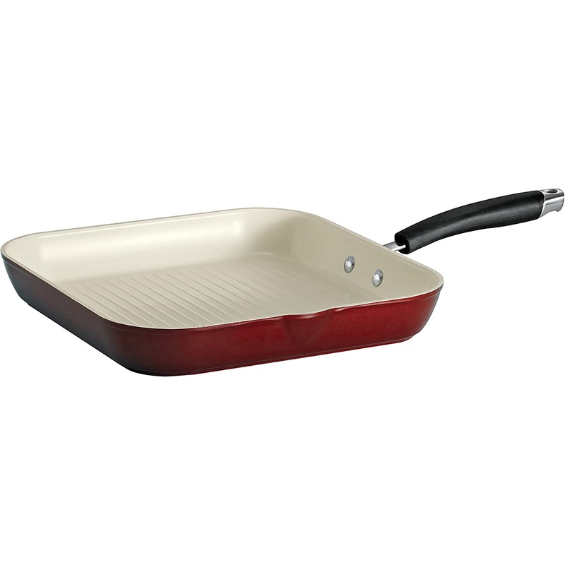 Tramontina Square Grill Pan Ceramica 11-Inch Metallic Copper