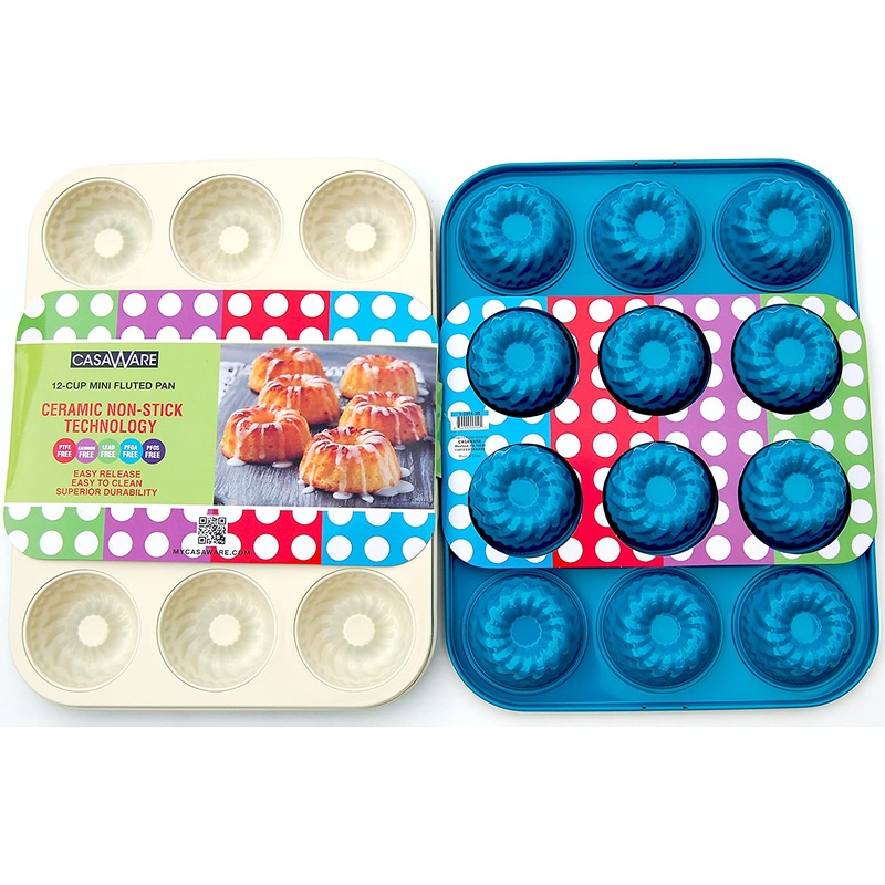 Casaware Ceramic NS 12-Cup Mini Fluted Pan