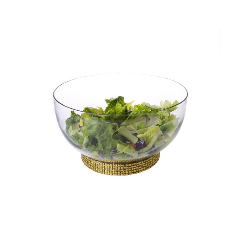 Classic Touch Glass Bowl With Mosaic Base - 10"D