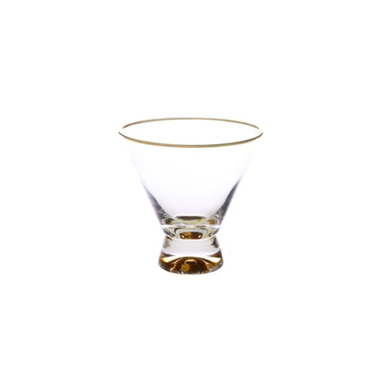 Classic Touch Set Of 6 Dessert Cups With Gold Base And Rim