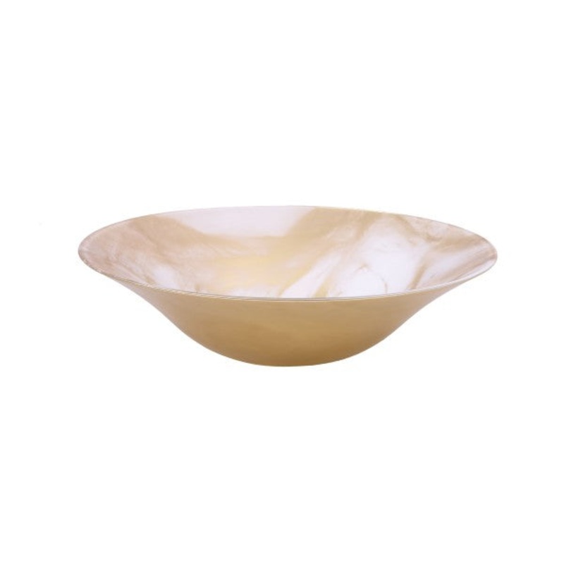 Classic Touch White Gold-Marble Salad Bowl