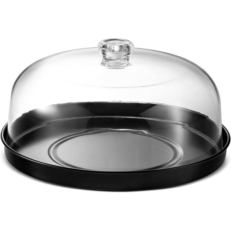 Godinger Metal Cake Tray with Acrylic Lid