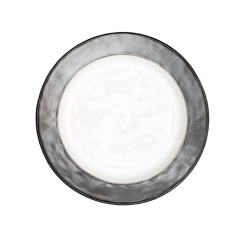 Juliska Emerson White/Pewter Dinner Plate