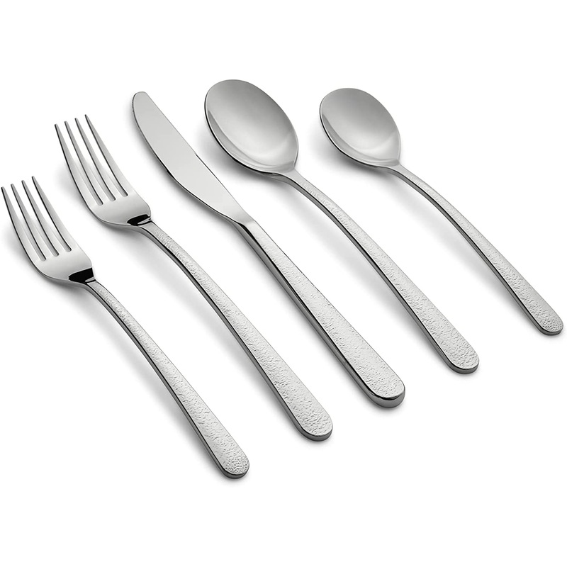 CAMBRIDGE Mirror Kiera Textured 20-Piece Flatware Set, Service for 4