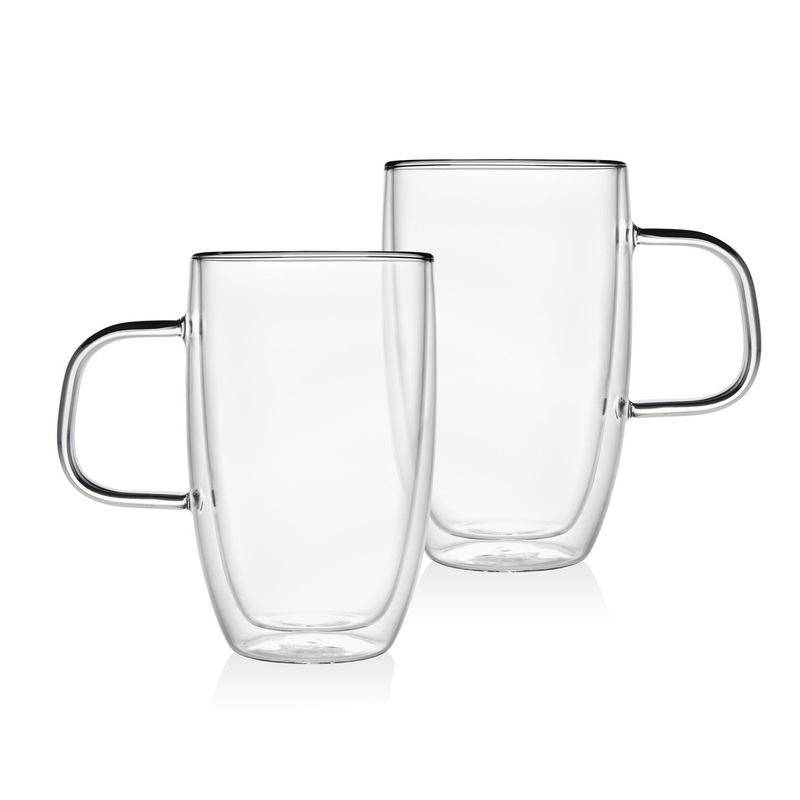 Godinger Double walled Handled 15oz Mug Pair