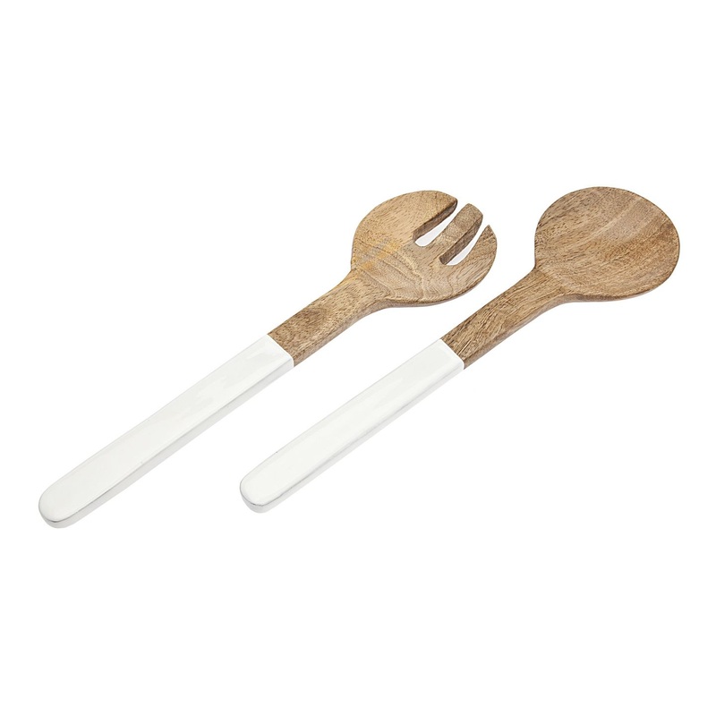 Godinger Wood/Enamel Salad Servers