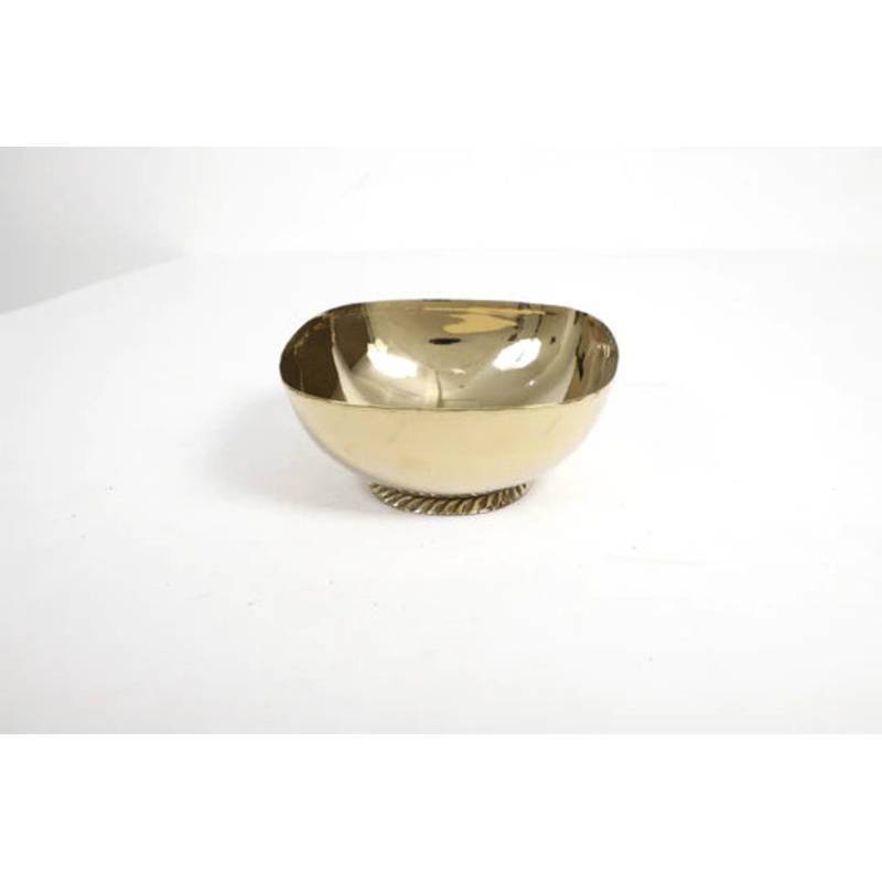 S & S Elegance Twisted Pedestal Square Stainless Steel Bowl