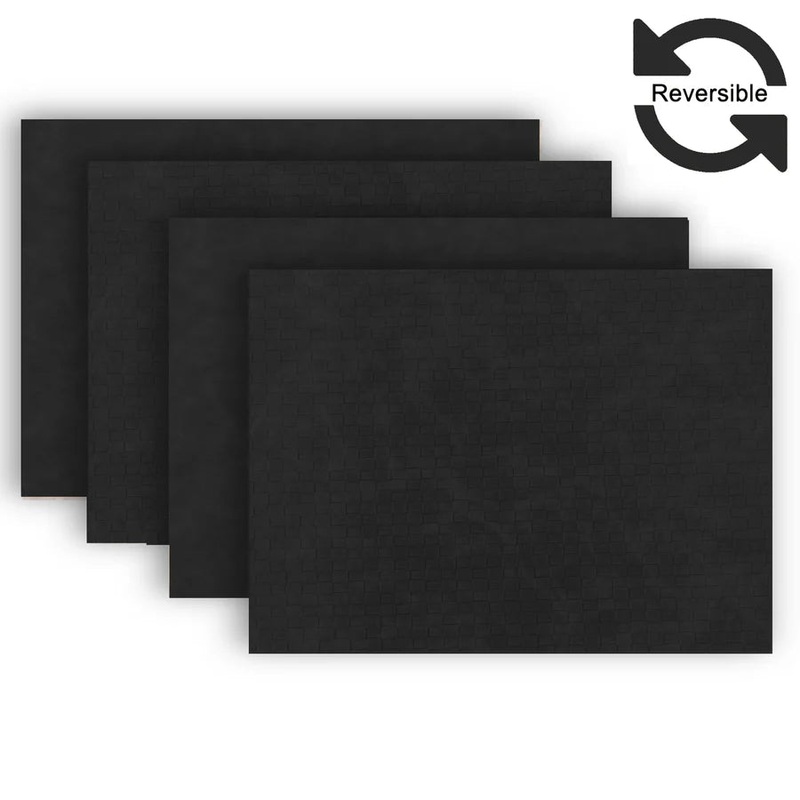Dainty Home Sorento Faux Leather Reversible 2 Pattern Placemats, Set/4