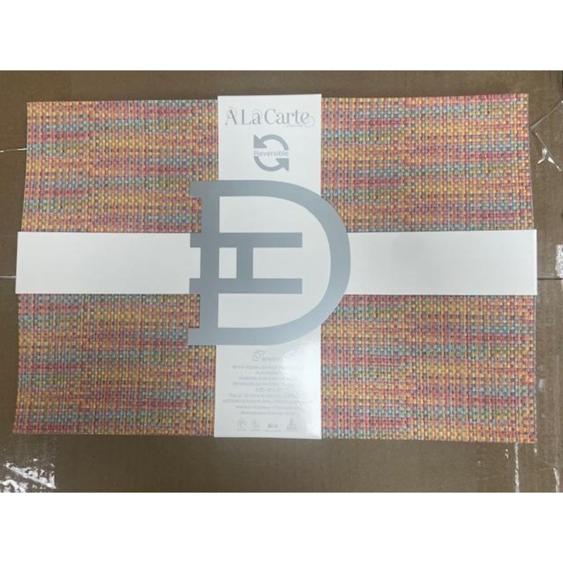 Dainty Home Tweed Reversible Faux Leather Placemats, Set/4