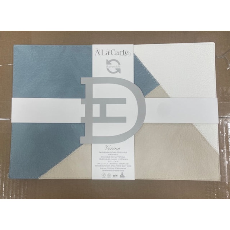 Dainty Home Verona Reversible Faux Leather Placemats, Set/4