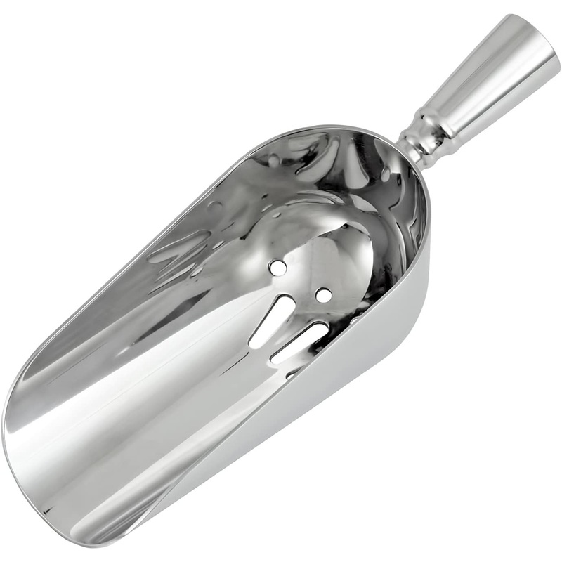 Fortessa Crafthouse 8" Stainless Steel Ice Scoop with Drain Holes